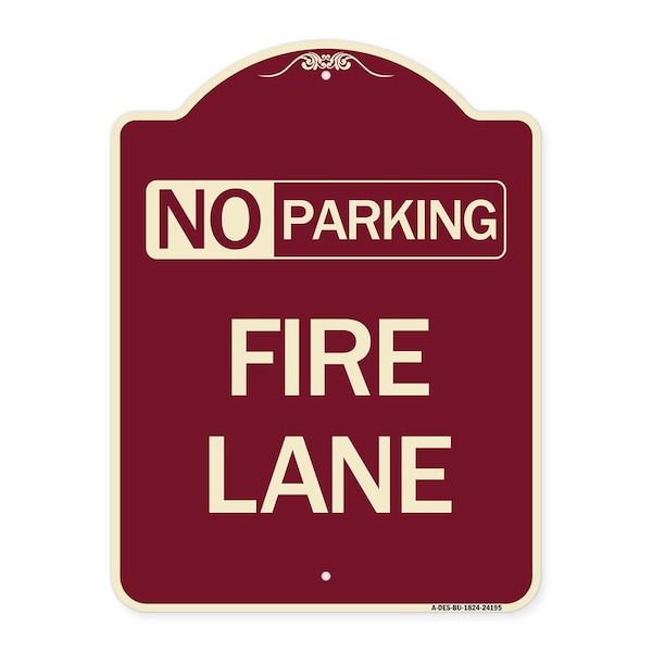Signmission Delaware No Parking Fire Lane Heavy-Gauge Aluminum Architectural Sign, 24" x 18", BU-1824-24195 A-DES-BU-1824-24195 - main
